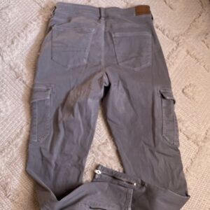 American Eagle Outfitters Gray Cargo Jumpsuit Relaxed Fit